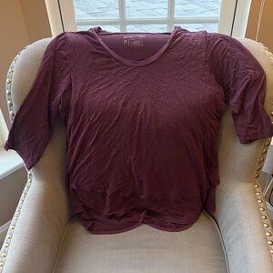 Latched Mama Burgundy 3/4 Sleeve Nursing Top